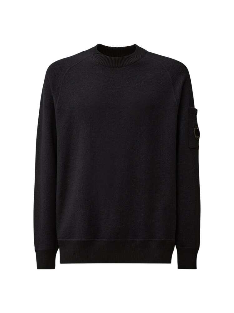 C.P. COMPANY MERINO WOOL FELTED PULLOVER MARINE