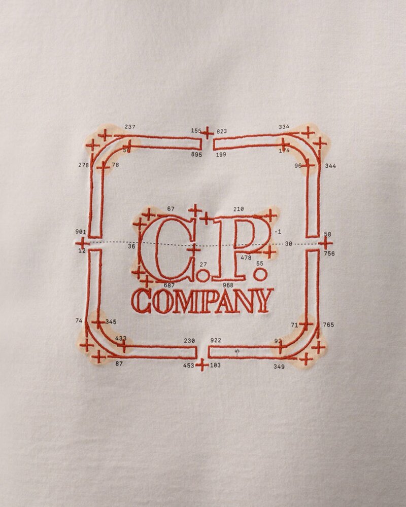 C.P. Company C.P. COMPANY METROPOLIS SERIES MERCERIZED JERSEY T-SHIRT WIT