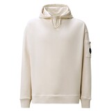 C.P. COMPANY DIAGONAL FLEECE BOXY HOODIE BEIGE