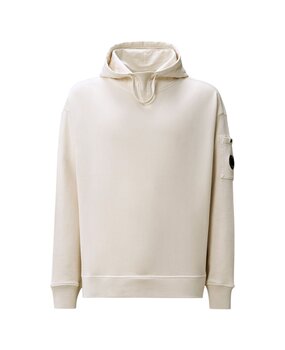 C.P. Company C.P. COMPANY DIAGONAL FLEECE BOXY HOODIE BEIGE