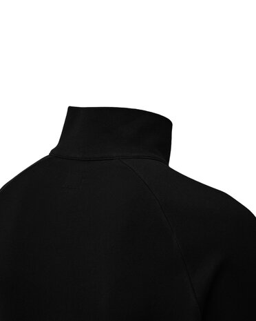 C.P. COMPANY DIAGONAL RAISED FLEECE HALF ZIP ZWART