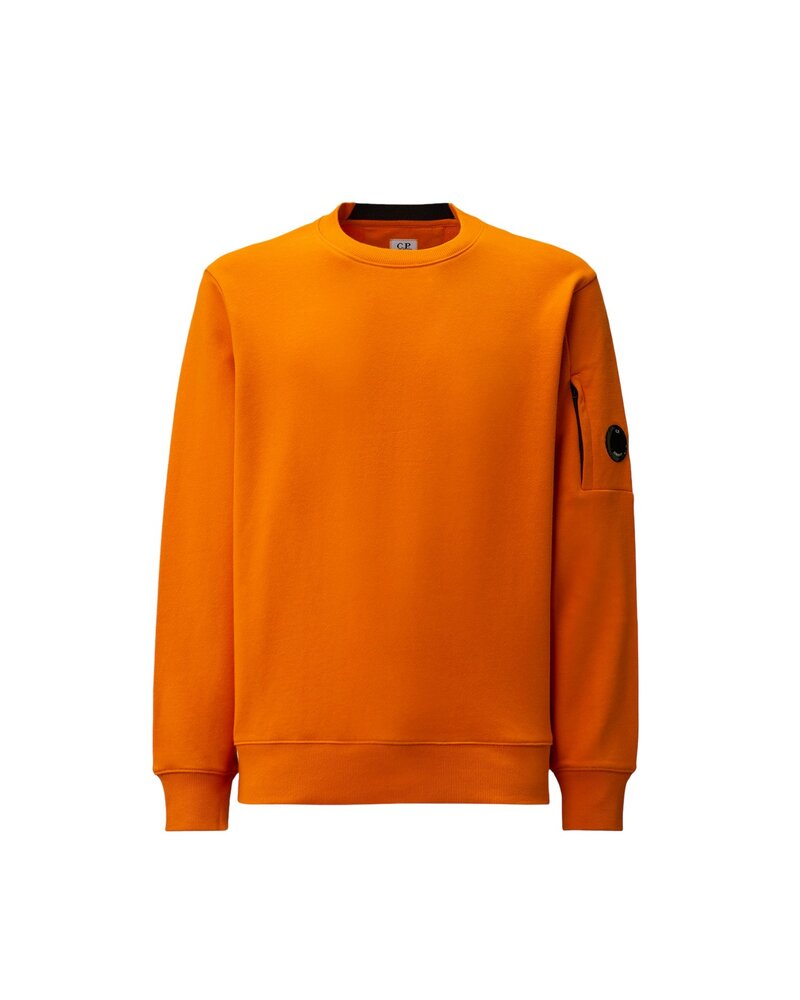 C.P. COMPANY DIAGONAL RAISED FLEECE CREWNECK SWEATER ORANJE