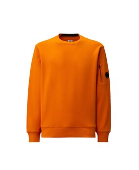 C.P. COMPANY DIAGONAL RAISED FLEECE CREWNECK SWEATER ORANJE C.P. COMPANY DIAGONAL RAISED FLEECE CREWNECK SWEATER ORANJE