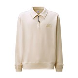 C.P. COMPANY DIAGONAL RAISED FLEECE HALF-ZIP SWEATER BEIGE