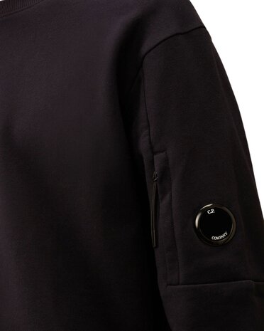 C.P. COMPANY RAISED DIAGONAL FLEECE SWEATER TOTAL ECLIPSE