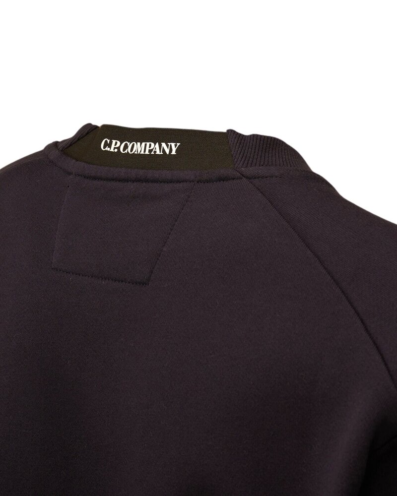 C.P. COMPANY RAISED DIAGONAL FLEECE SWEATER TOTAL ECLIPSE