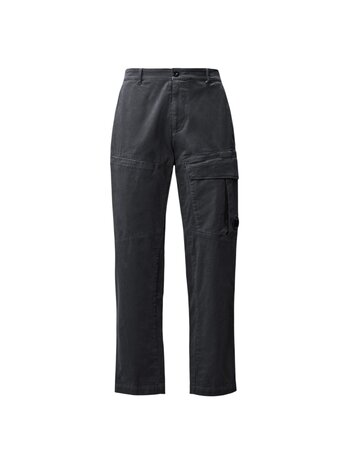 C.P. COMPANY STRETCH SATEEN LOOSE CARGO PANTS DARK SHADOW