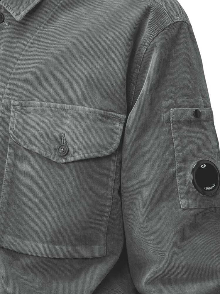 C.P. COMPANY CODUROY OVERSHIRT GUNMETAL