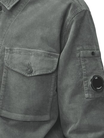 C.P. COMPANY CODUROY OVERSHIRT GUNMETAL