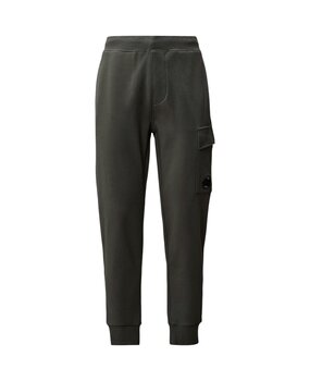 C.P. COMPANY DIAGNONAL RAISED FLEECE LENS SWEATPANTS DARK SHADOW GREY