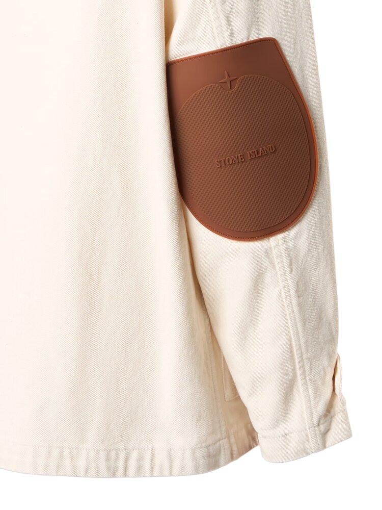 STONE ISLAND RAW BEAUTY NATURAL COTTON GABARDINE IVORY