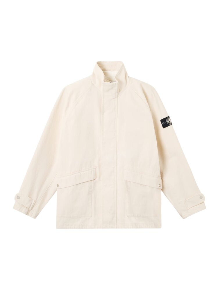 STONE ISLAND RAW BEAUTY NATURAL COTTON GABARDINE IVORY