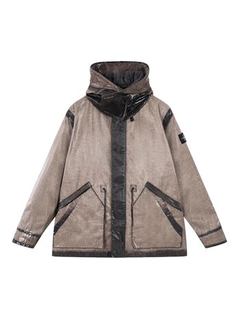 STONE ISLAND UNEVEN RIPSTOP PRISMATICO PARKA JACK PEARL GREY