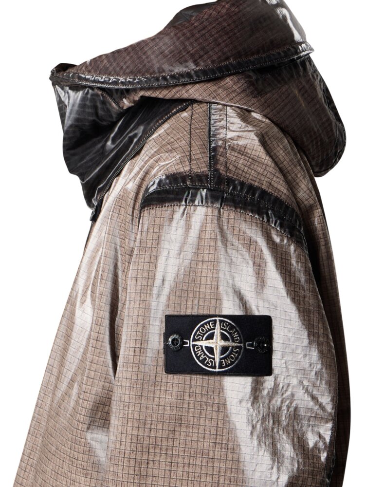 STONE ISLAND UNEVEN RIPSTOP PRISMATICO PARKA JACK PEARL GREY