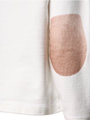 STONE ISLAND RAW BEAUTY KNIT-LOOK COTTON SWEATER NATUREL WHITE