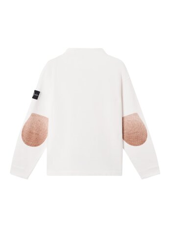 STONE ISLAND RAW BEAUTY KNIT-LOOK COTTON SWEATER NATUREL WHITE