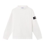 STONE ISLAND RAW BEAUTY KNIT-LOOK COTTON SWEATER NATUREL WHITE