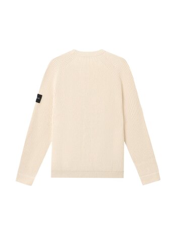 STONE ISLAND RAW BEAUTY FISHERMAN'S RIB COTTON PULLOVER IVORY
