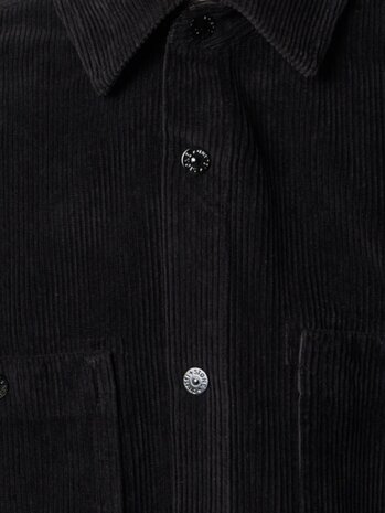 STONE ISLAND ORGANIC COTTON CORDUROY 800 OVERSHIRT ZWART