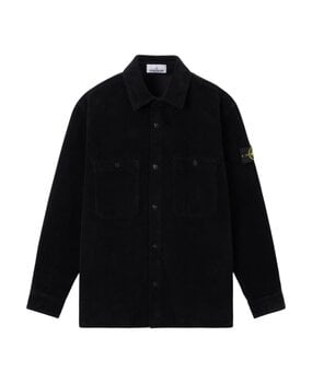 Stone Island STONE ISLAND ORGANIC COTTON CORDUROY 800 OVERSHIRT ZWART