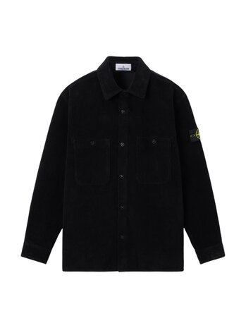 STONE ISLAND ORGANIC COTTON CORDUROY 800 OVERSHIRT ZWART
