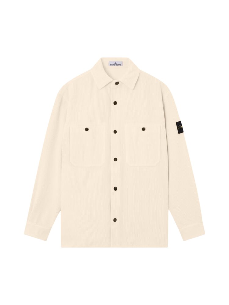 STONE ISLAND ORGANIC COTTON CORDUROY 800 OVERSHIRT IVORY