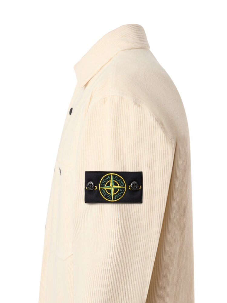 STONE ISLAND ORGANIC COTTON CORDUROY 800 OVERSHIRT IVORY