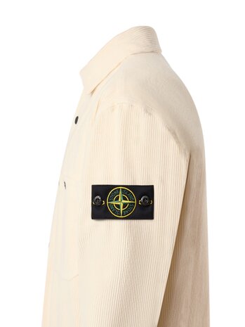 STONE ISLAND ORGANIC COTTON CORDUROY 800 OVERSHIRT IVORY