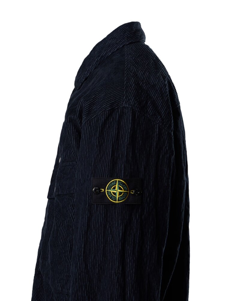 STONE ISLAND WRINKLED CORDUROY 500-TC OVERSHIRT MARINE