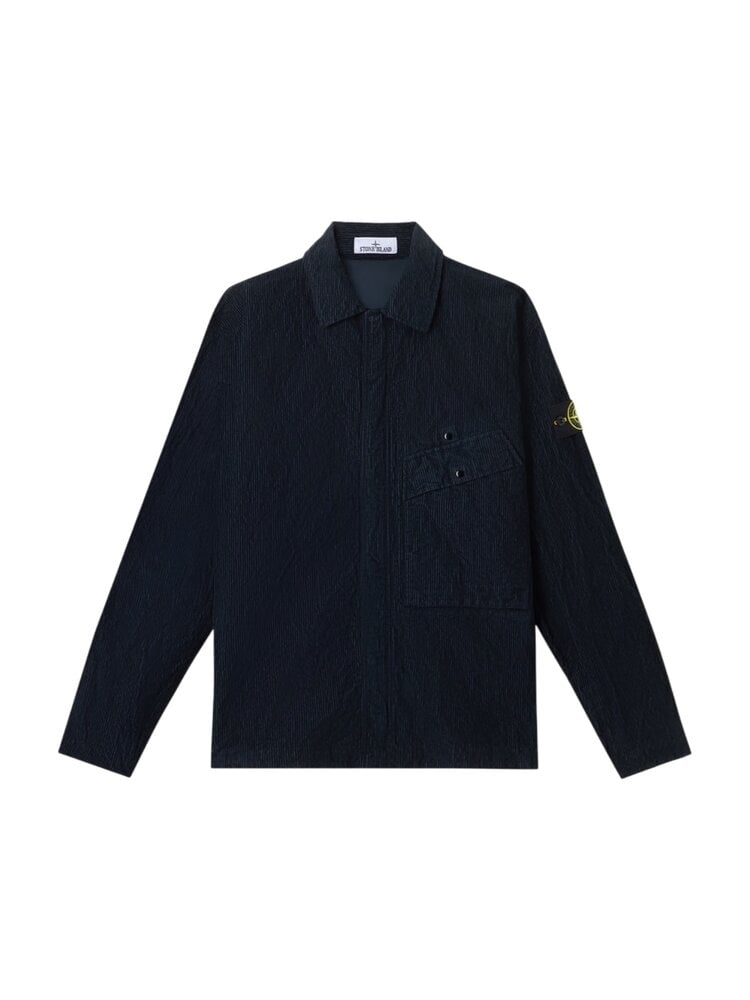 STONE ISLAND WRINKLED CORDUROY 500-TC OVERSHIRT MARINE