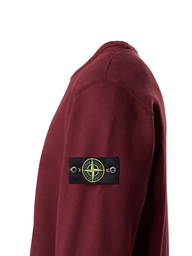 STONE ISLAND BRUSHED ORGANIC COTTON FLEECE SWEATER BURGUNDY ROOD STONE ISLAND BRUSHED ORGANIC COTTON FLEECE SWEATER BURGUNDY ROOD