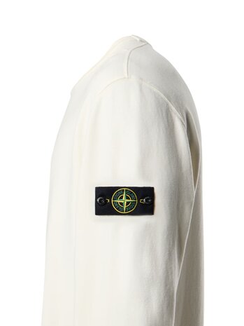 STONE ISLAND BRUSHED ORGANIC COTTON FLEECE SWEATER IVORY