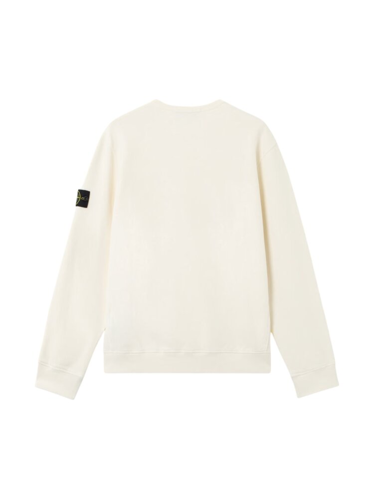 STONE ISLAND BRUSHED ORGANIC COTTON FLEECE SWEATER IVORY