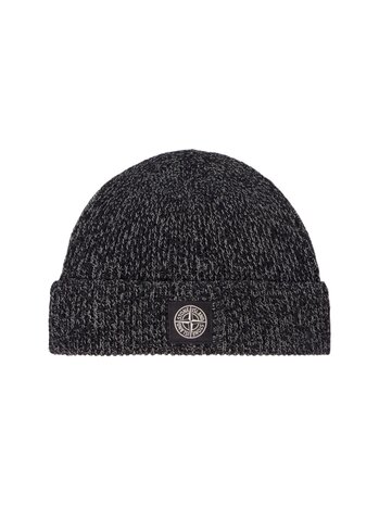 STONE ISLAND KNIT REFLECTIVE BEANIE ZWART