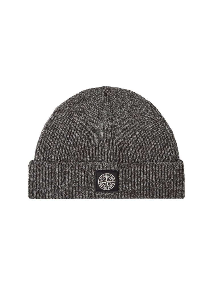STONE ISLAND KNIT REFLECTIVE BEANIE CEMENT GREY