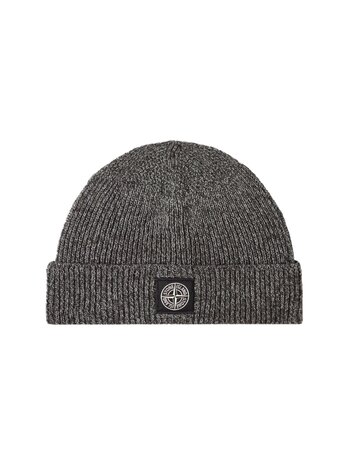 STONE ISLAND KNIT REFLECTIVE BEANIE CEMENT GREY