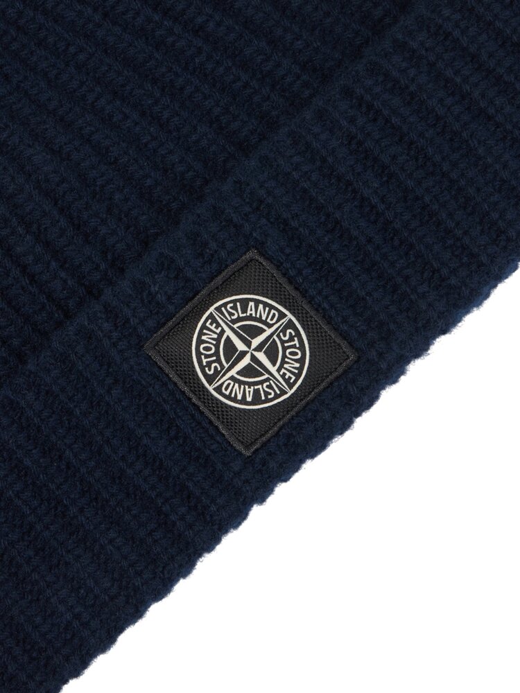 STONE ISLAND LIGHT RWS GEELONG WOOL BEANIE MARINE
