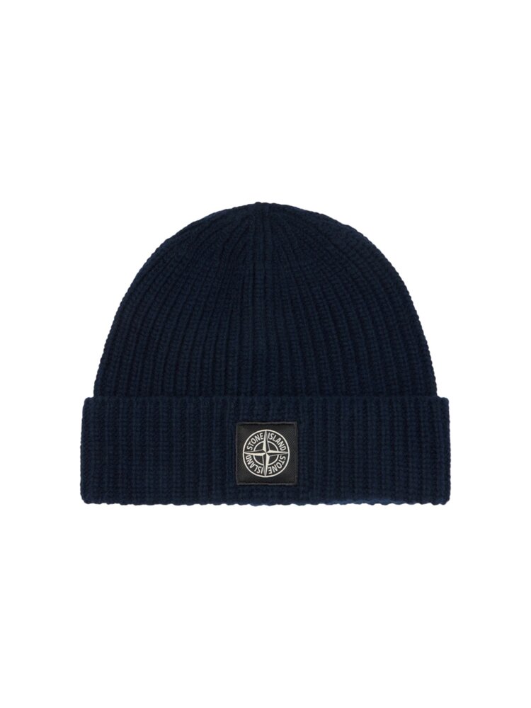 STONE ISLAND LIGHT RWS GEELONG WOOL BEANIE MARINE
