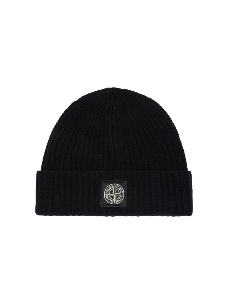STONE ISLAND LIGHT RWS GEELONG WOOL BEANIE ZWART