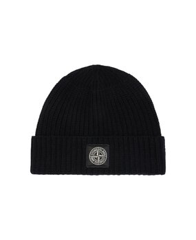 STONE ISLAND LIGHT RWS GEELONG WOOL BEANIE ZWART