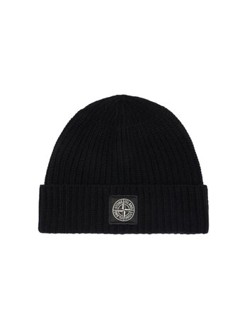 STONE ISLAND LIGHT RWS GEELONG WOOL BEANIE ZWART