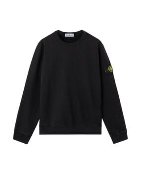 Stone Island STONE ISLAND BRUSHED ORGANIC COTTON FLEECE SWEATER ZWART