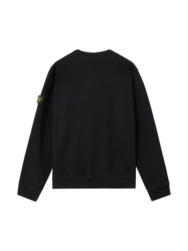STONE ISLAND BRUSHED ORGANIC COTTON FLEECE SWEATER ZWART