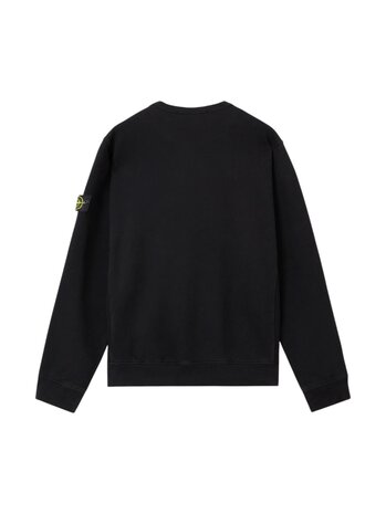 STONE ISLAND BRUSHED ORGANIC COTTON FLEECE SWEATER ZWART