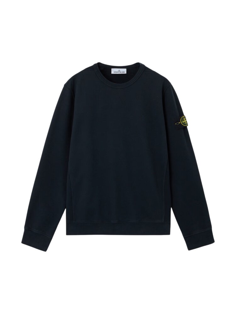 STONE ISLAND BRUSHED ORGANIC COTTON FLEECE SWEATER MARINE
