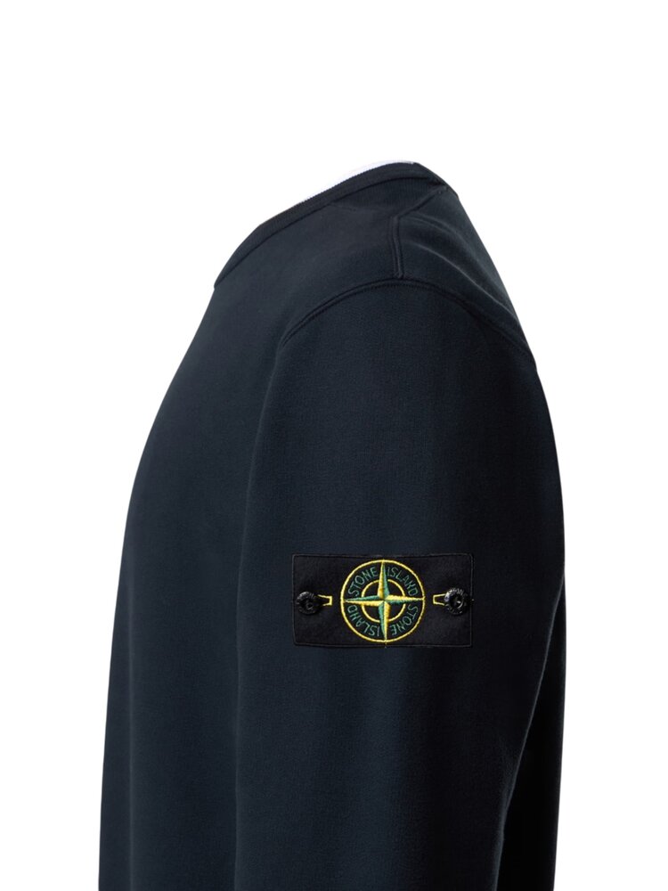 STONE ISLAND BRUSHED ORGANIC COTTON FLEECE SWEATER MARINE
