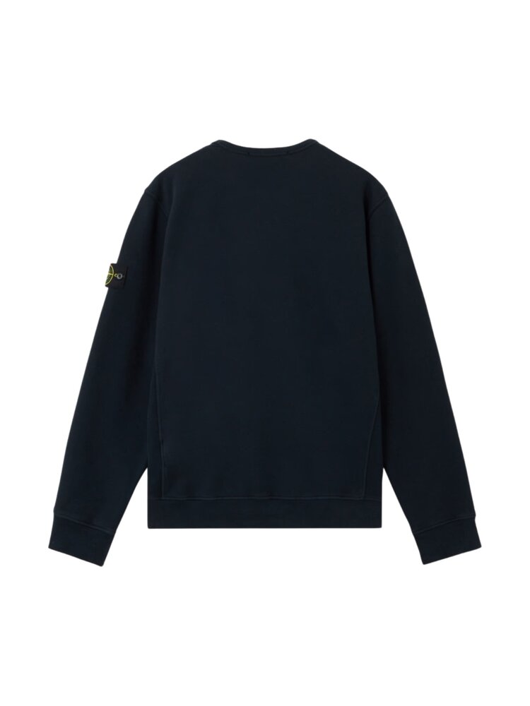 STONE ISLAND BRUSHED ORGANIC COTTON FLEECE SWEATER MARINE
