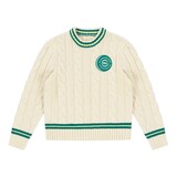 PAL SPORTING GOODS CABLE KNIT WOOL PULLOVER BEIGE