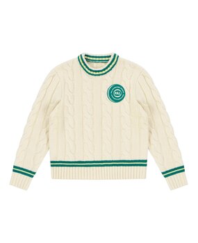 PAL SPORTING GOODS CABLE KNIT WOOL PULLOVER BEIGE PAL SPORTING GOODS CABLE KNIT WOOL PULLOVER BEIGE
