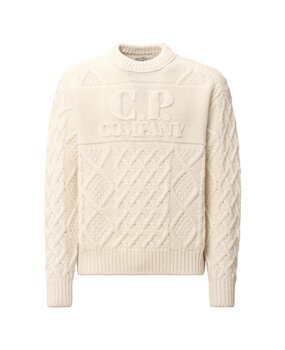 C.P. COMPANY WOOL SOFT SHETLAND PULLOVER WIT C.P. COMPANY WOOL SOFT SHETLAND PULLOVER WIT